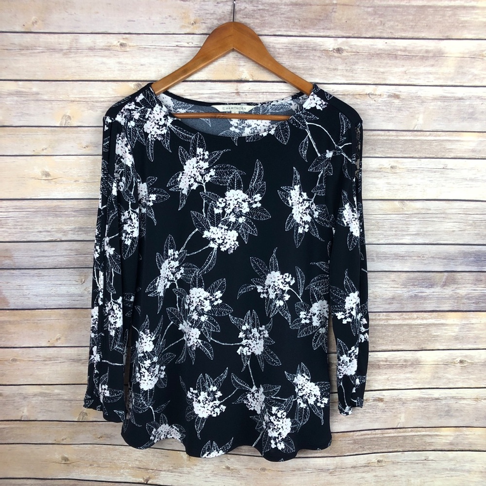Stitch Fix 41 Hawthorn Floral Cold Shoulder Top M